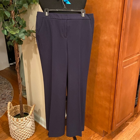 So Slimming Straight-Leg Trousers, navy, Chicos size 1.5=size 10 - Picture 8 of 11